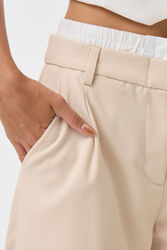 מכנסי רייס עם חגורה גומי חלק